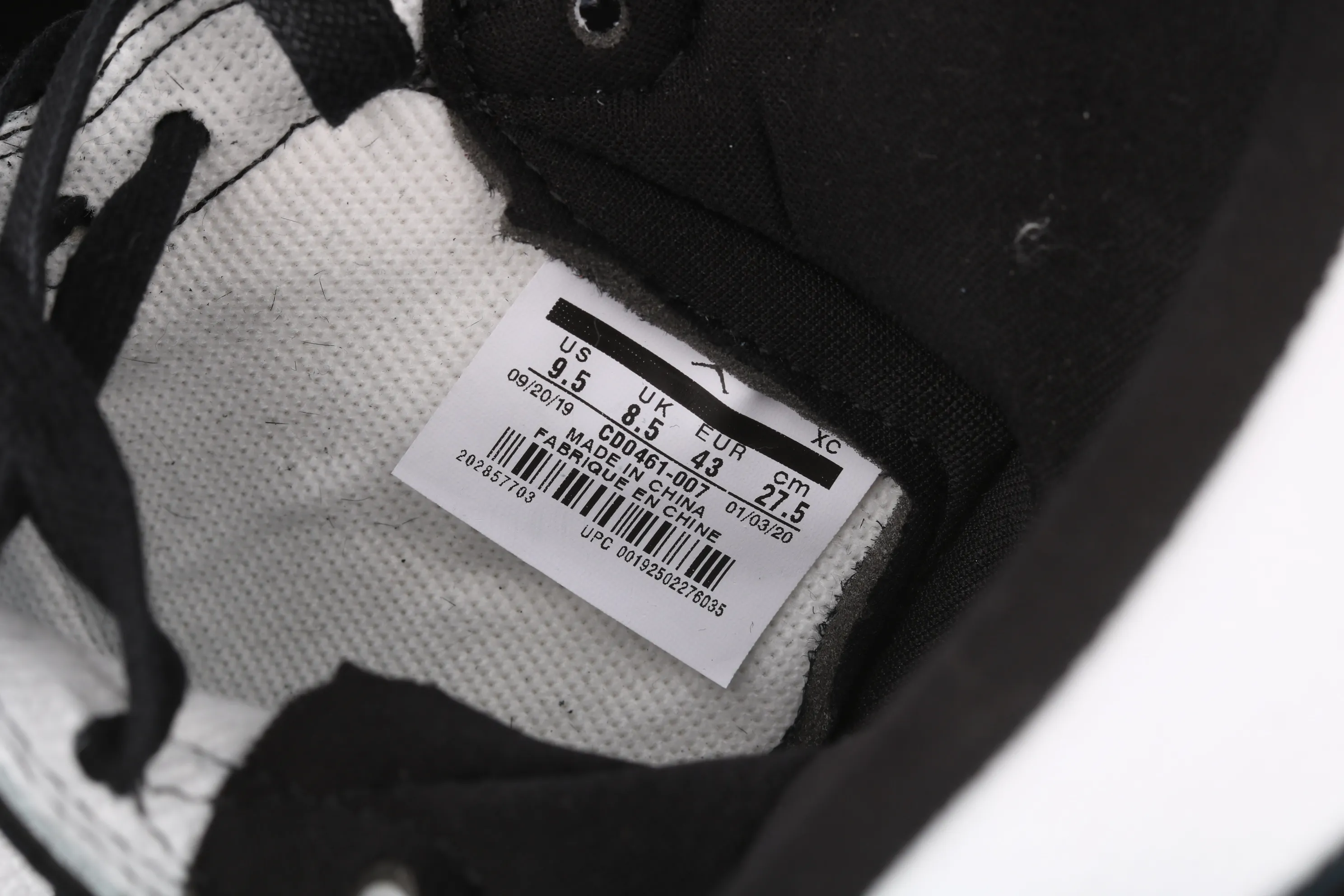 All categories Air Jordan Jordan series basketball shoes Air Jordan 1 High Air Jordan 1 Retro High OG AJ Joe 1 Panda color CD0461-007